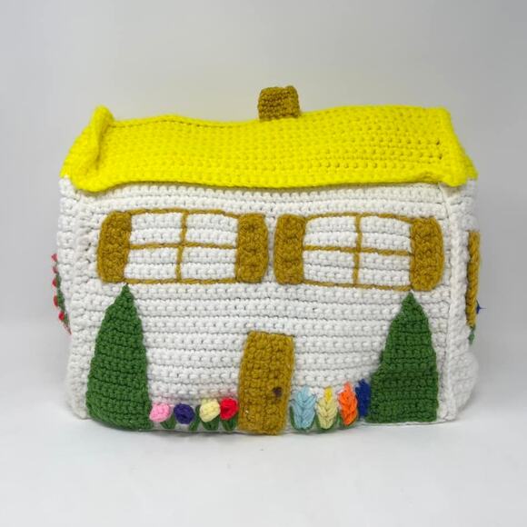 Vintage Handmade Crochet Bright Cottage Appliance Cover Toaster Breadmaker Mixer - Picture 1 of 9